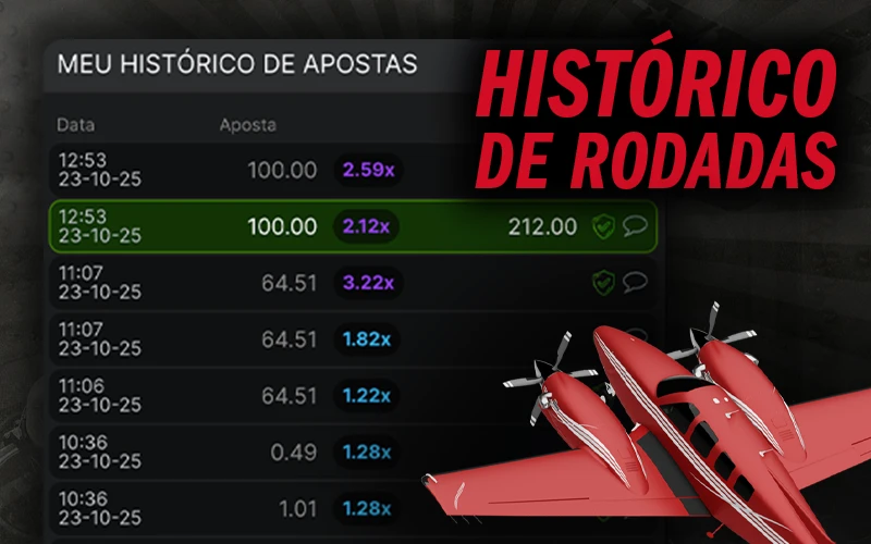 Analise o histórico de rodadas em tempo real e desenvolva suas estratégias no Aviator do 888Bets.