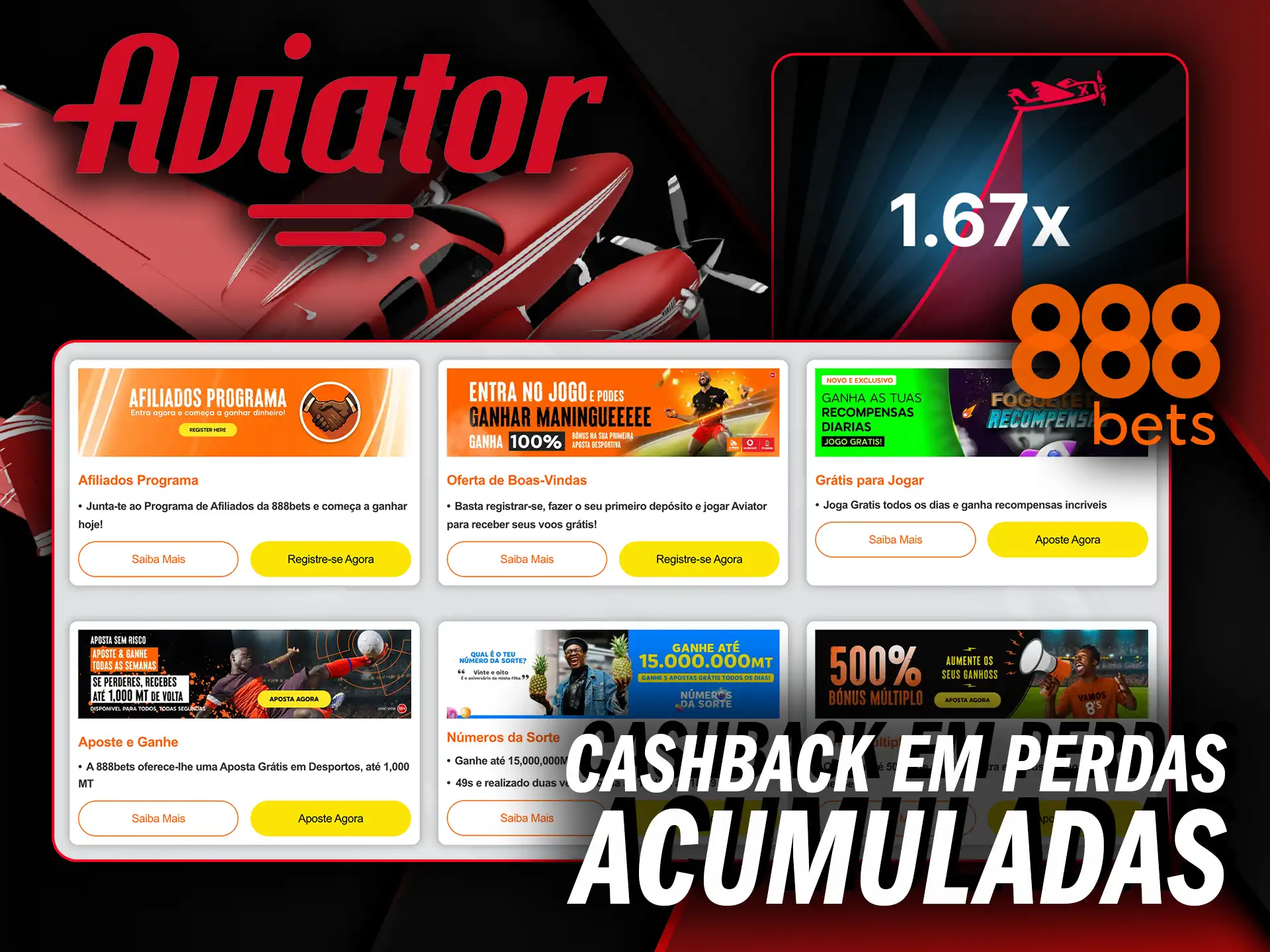 Garanta cashback em perdas acumuladas e jogue o Aviator com segurança no 888Bets.