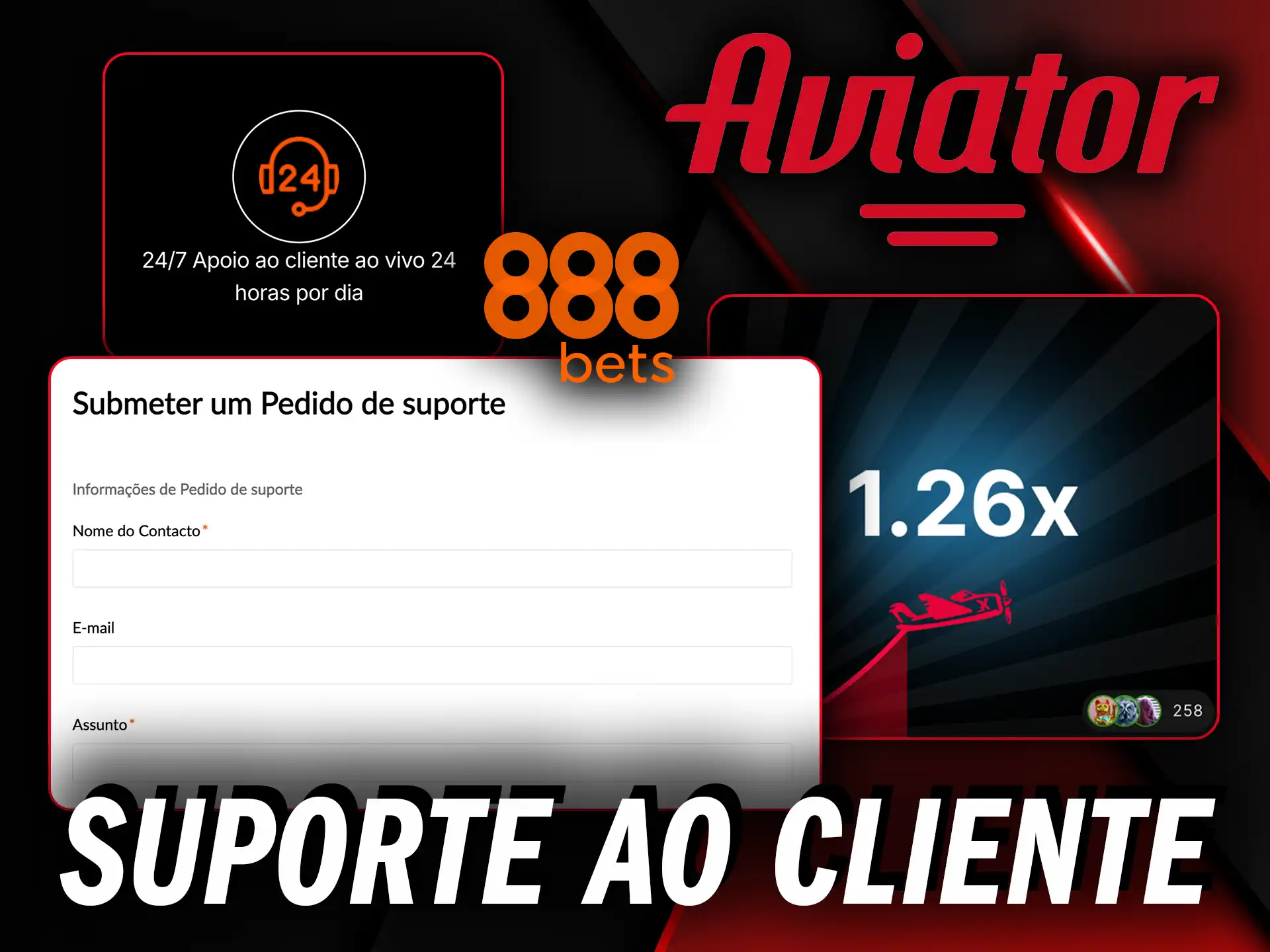 Receba suporte ao cliente 24 horas por dia e resolva suas dúvidas sobre o Aviator no 888Bets.