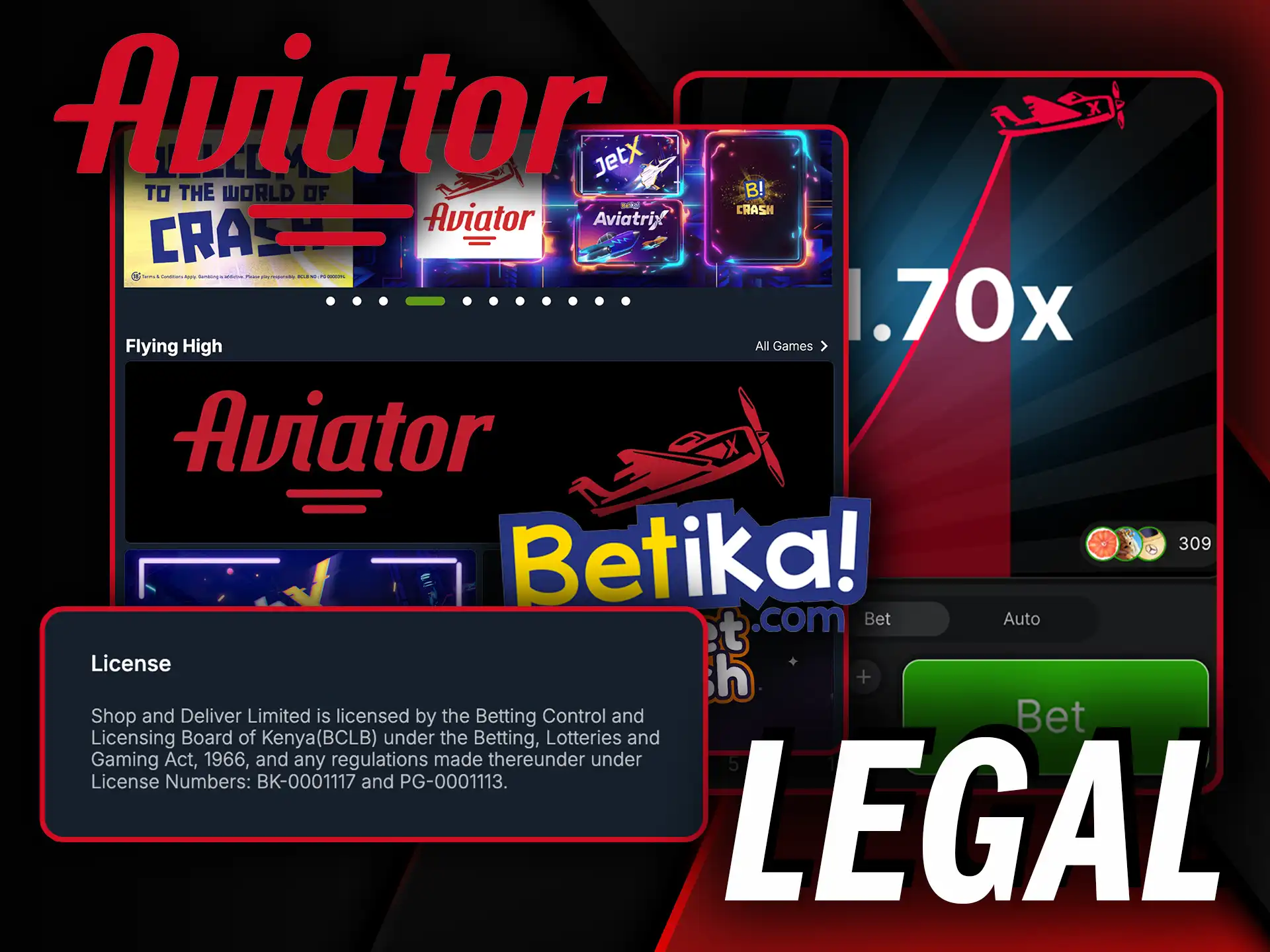 Aposte com tranquilidade pois o Aviator no Betika é seguro e legal em Moçambique.