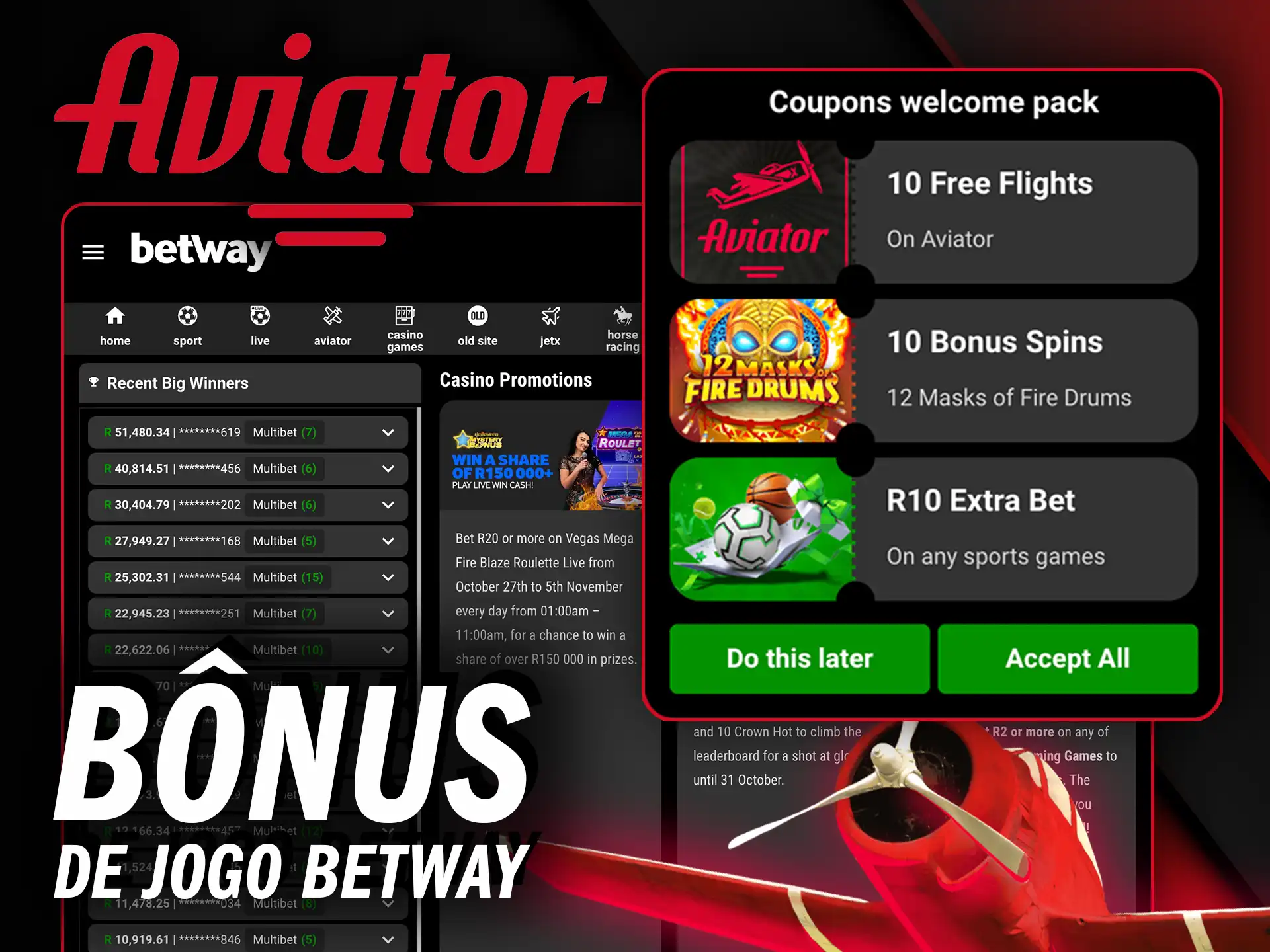 Resgate bônus de jogo Betway Aviator e aumente suas chances de vitória.