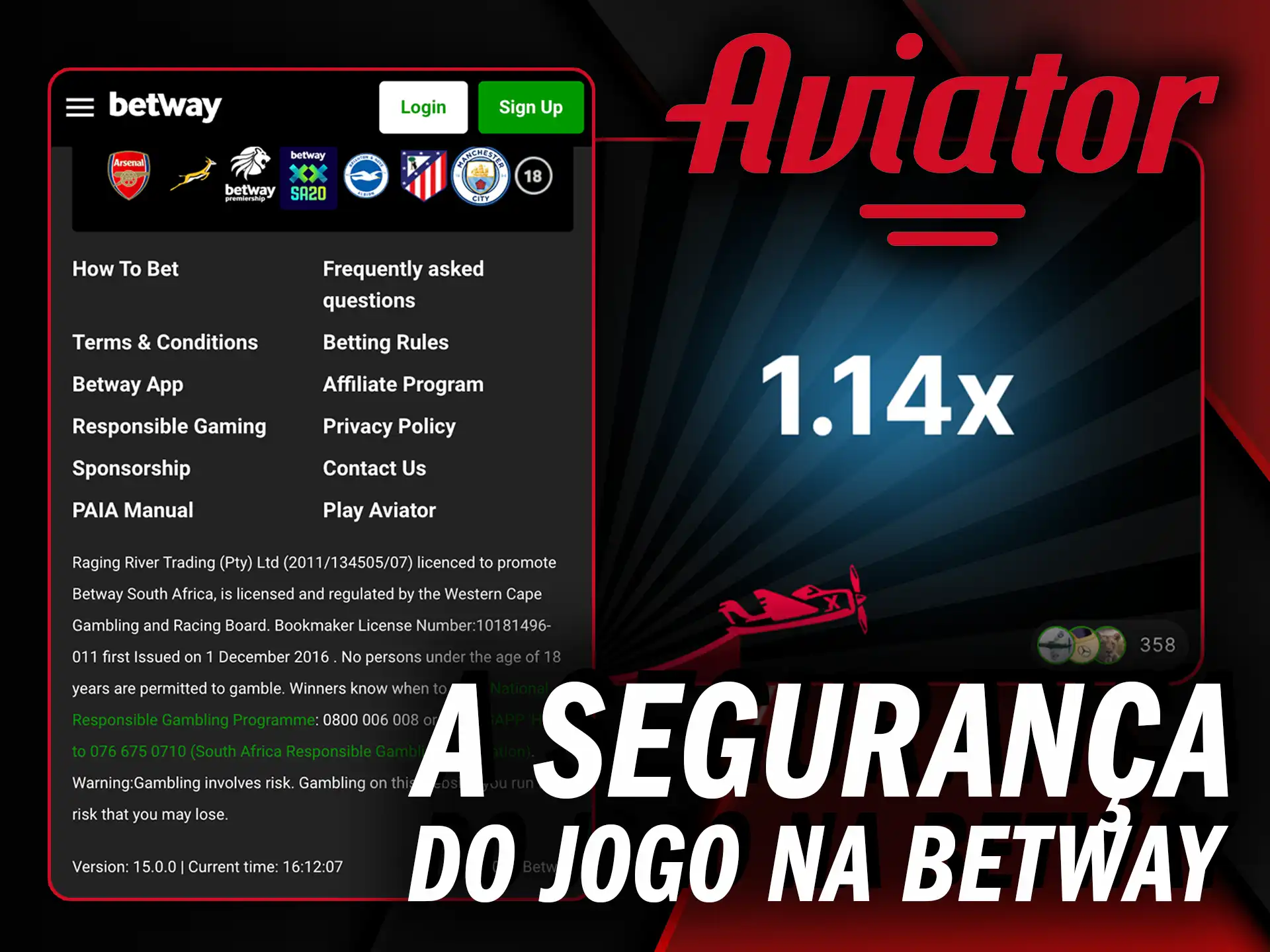 Jogue com segurança e confie na segurança do jogo Aviator na Betway.