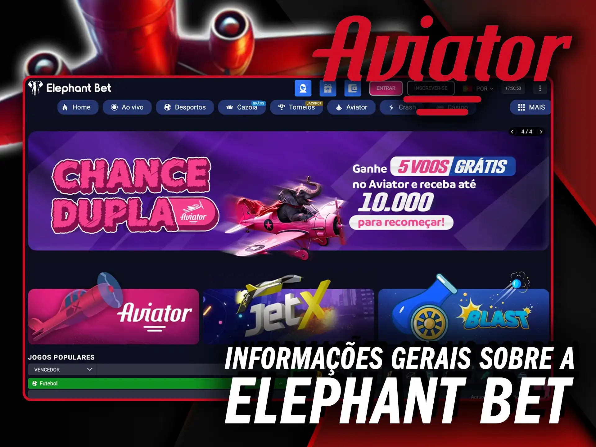 Confira as informações gerais sobre a Elephant Bet e jogue Aviator com total confiança.