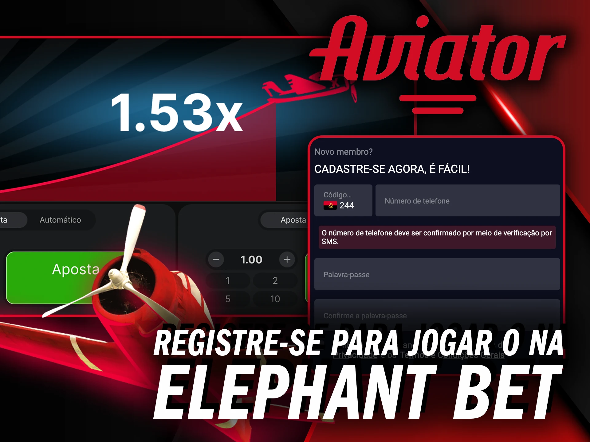 Registre-se para jogar o Aviator na Elephant Bet e receba seu bônus de boas-vindas.