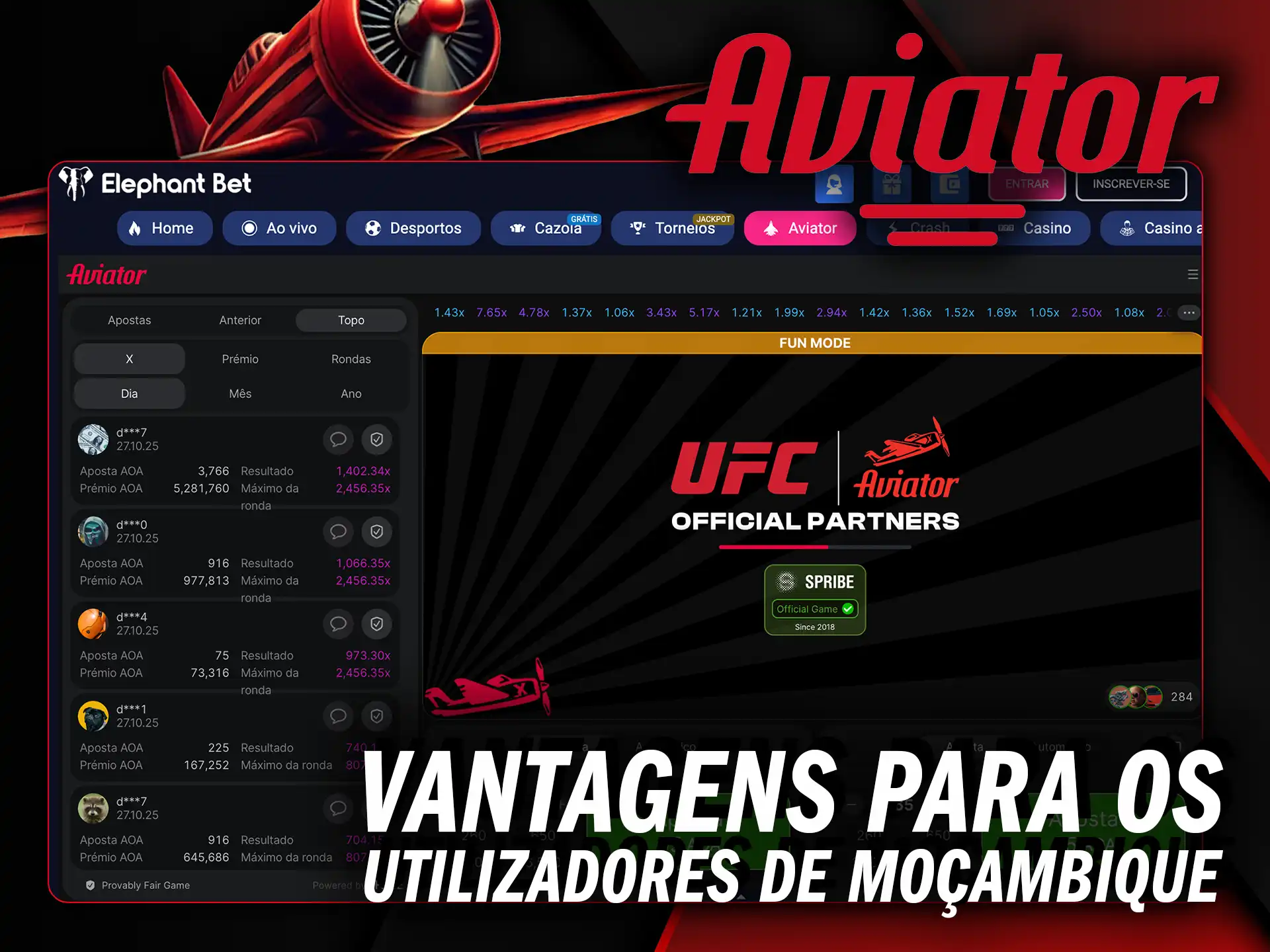Aproveite as vantagens para os utilizadores de Moçambique e jogue o Aviator com bônus exclusivos.