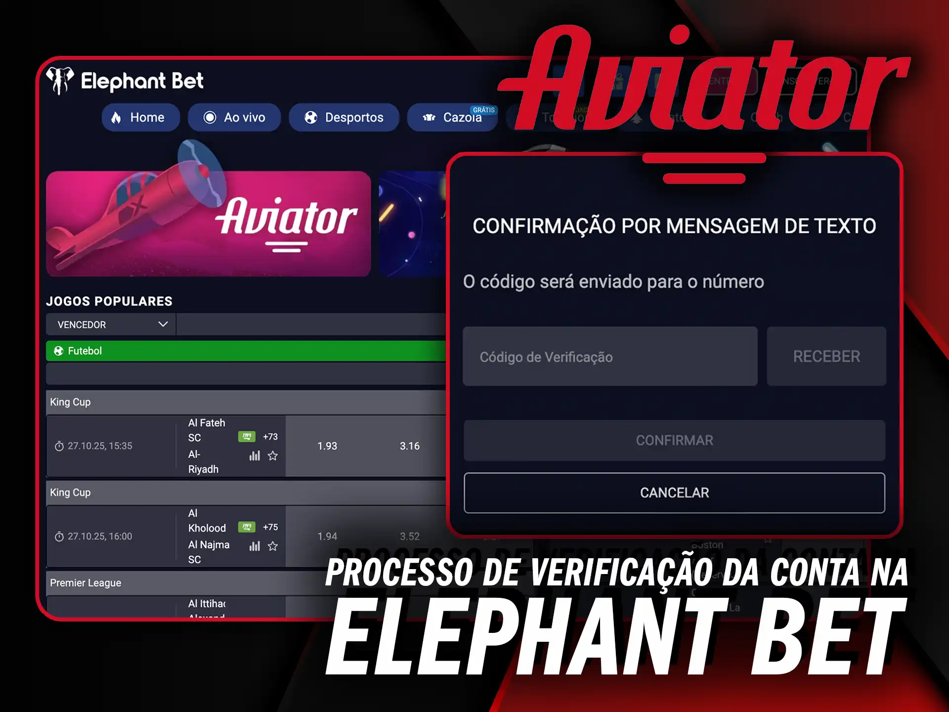 Complete o processo de verificação da conta na Elephant Bet e saque seus lucros do Aviator rapidamente.