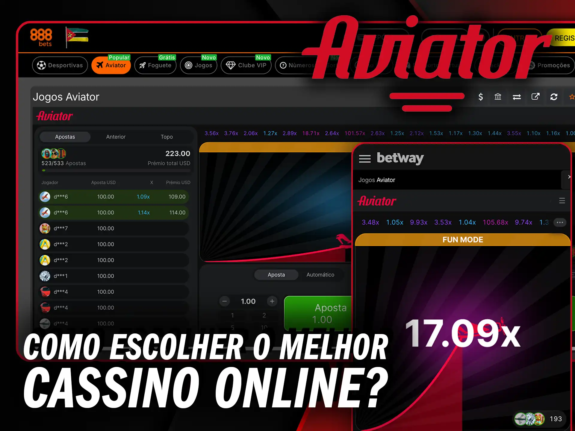 Descubra como escolher o melhor cassino online para jogar o jogo Aviator e aposte com segurança.