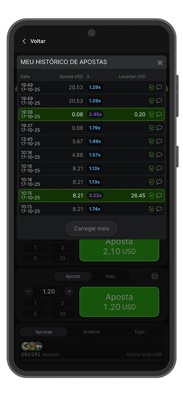 Analise as capturas de ecrã de Aviator gameplay historico apostas para melhorar sua estratégia.